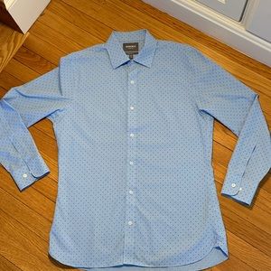 Bonobos wrinkle free tailored slim fit dress shirt 16.5 x 34 blue